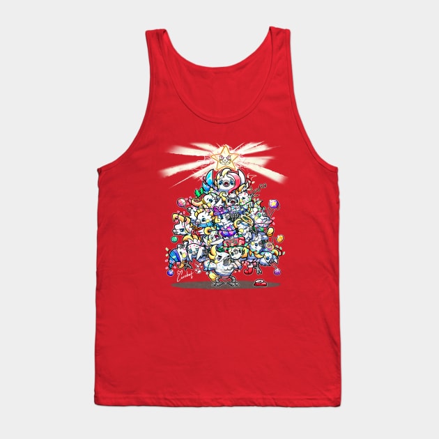 Christmas parrot tree - Happy Christmas with decorated tree Tank Top by Cocobot